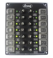 14 ANAHTARLI İZOLELİ KÜÇÜK EBATLI SWITCH PANEL / TEKNE ve KARAVAN SİGORTA PANELİ / ELEKTRİK KUMANDA PANELİ