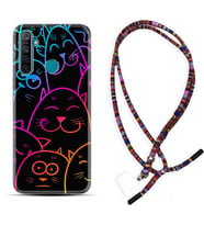 Realme 5i 5 Pro 6i 7 Pro 8 Kılıf Boyun Asklı Rasta Silikon Neon Cats 1790