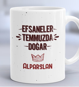 Kişiye Özel Efsaneler Temmuzda Doğar Hediye Kupa Bardak Doğum Günü Hediyesi (Beyaz)