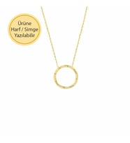 14k Sade Altın Geometrik Halka Kolye