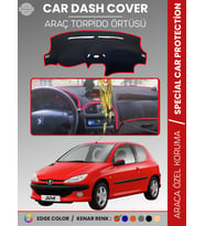 PEUGEOT 206 BÜYÜK EKRAN (1998-2003) Torpido Örtüsü Ön Göğüs Torpido Koruma Birebir Uyum Kaymaz