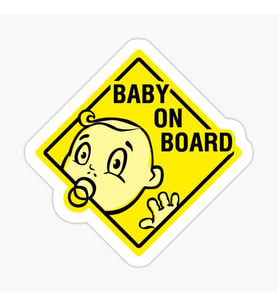 Arabada Bebek Var Sticker oto Yapıştırma Etiket 18cm MD15