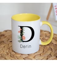 Kişiye Özel D Baş Harf ve İsimli Kupa Bardak