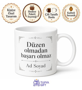 Sekreter İçin Kişiye Özel İsimli Baskılı Kupa Bardak Ofis Hediyesi