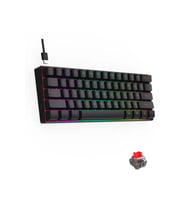 Red Switch Mini Rgb Oyun Klavyesi Gaming Mekanik 61 Tuşlu 18 Rgb Led Usb Type-c Kablosu Siyah Yeni