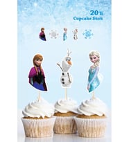 Frozen Karlar Ülkesi Cupcake Süsü 20'li (Kalın Kağıt) * Doğum Günü