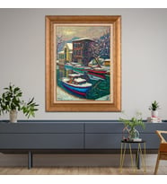 Altın Varaklı Paspartulu Çerçeveli  Tablo nat1535