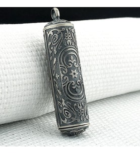 Silindir 925 Ayar Cevşen Muska Kabı (Gümüş)