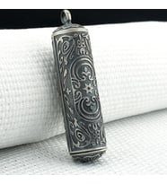 Silindir 925 Ayar Cevşen Muska Kabı (Gümüş)