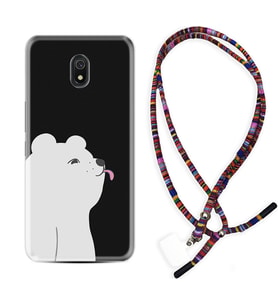 Xiaomi Redmi 8A 8 Pro 9C 9T 10C 11T Pro Kılıf Boyun Asklı Rasta Silikon Panda Sevimli 1738
