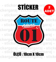 01 adana memleket rota gidiş etiket sticker çıkartma - 2 adet - motosiklet araba otomobil kamyon kamyonet cam uyumlu