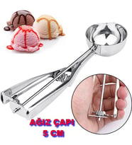Dondurma Kepçesi Çelik Dondurma Servis Kaşığı Top Dondurma Aleti 22 cm Ağız Çapı 5 Cm Kaşık