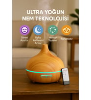 550 ml Ahşap Görünümlü Aroma Difüzörü, Led ve Zamanlayıcı ile
