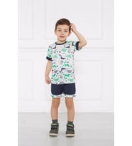 Erkek Çocuk Dinozor Yazlık Takım -  Unisex Tişört Şort İkili Bebek Kombin (Desenli)