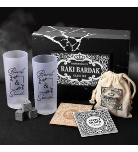 Sevgiliye Hediye Rakı Bardağı Seti Hediye Kutusu