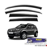 DACIA DUSTER 2010-2017 KROMLU CAM RÜZGARLIĞI 4'lü Set Niken Marka