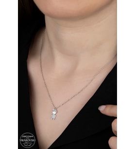 Union Swarovski Zirconia Kadın Kız Çocuğu Gümüş Kolye