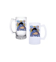 Ghostbastır Design Eeyore Kulplu Bira Bardağı Buzlu veya Şeffaf Seçenekli 058