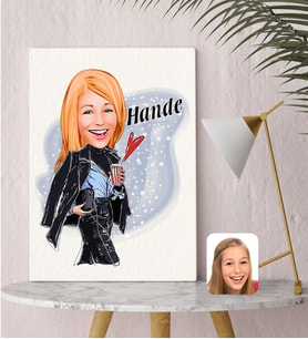 BK Gift Kişiye Özel Karikatürlü Moda İkonu 4 Kanvas Tablo (30x50cm.)