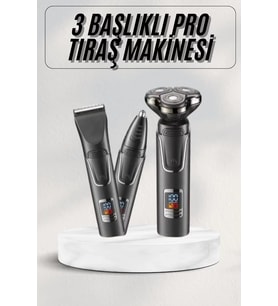 Yüksek Performanslı 3 Başlıklı Profesyonel Şarjlı Islak Ve Kuru Kullanıma Uygun