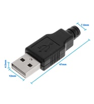 Kutulu Usb Type A Erkek Soket USB 2.0 4 Pin Plastik Kapak  DIY Tip Elektronik Cihaz Usb Port