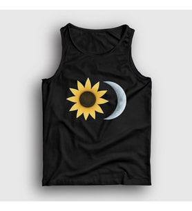 Presmono Unisex Siyah Sunflower Sun Moon Güneş Ay Atlet 413360tt