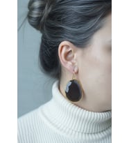Kadir Jewellery 22 Ayar Altın Kaplama Fosil Taşlı Küpe -El İşçiliği Ve Hipoalerjenik Küpe (Renksiz)
