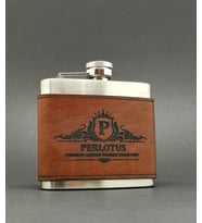 Perlotus 5 Oz- 150 cc Hunili Cep Tipi Deri Kılıflı Çelik Viski İçki Matarası