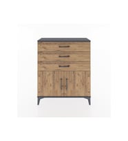Arges Şifonyer Tek Raflı 3 Çekmeceli 2 Kapaklı 88x30x106 Antrasit-Çam
