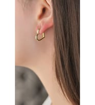 Kalp Halka küpe 925 Ayar (Gold)