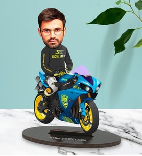 Kişiye Özel Motorcu Erkek Tasarımlı Karikatür Biblo