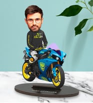 Kişiye Özel Motorcu Erkek Tasarımlı Karikatür Biblo