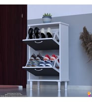 Modilayn UMAY Kapı Önü 52x 90x 26 cm’ lik 2 Düşer Kapak 4 Göz Bölmeli Ayakkabılık