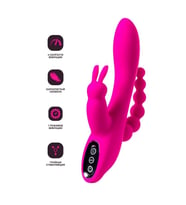 Censan Jos Spanky Üçlü 21cm Pembe Vibratör