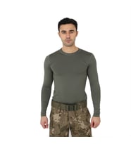 Erkek Askeri Termal Microfiber Uzun Kol Haki Tişört
