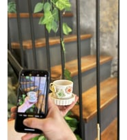 3 Çiçekli Renkli Fincan Kupa Mug (Karışık)