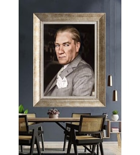 Gümüş Çerçeveli Atatürk Tablo za67