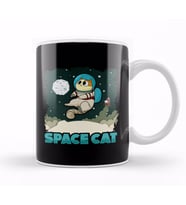 Adorable Space Cat Cute Kitty Astronaut Exploring Kupa Bardak Porselen