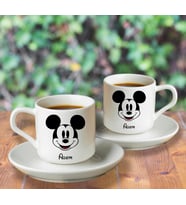 Mickey & Minnie Mouse Sevgili Çift Tasarımlı İkili Türk Kahvesi Fincanı Kişiye Özel