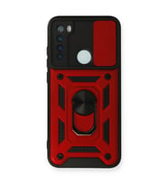 Xiaomi Redmi Note 8 Kılıf Pars Lens Yüzüklü Silikon - Kırmızı