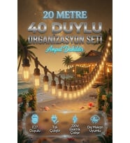 20 Metre 40 Duy Organizasyon Seti A60 4W E27 Rustik Ampul Dahil 220V Dış Mekan Bahçe Teras Festoon Y