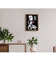BK Home Godfather Baba Tasarımlı Doğal Masif Ahşap Çerçeveli Tablo 45x65cm-2