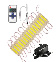 20 Adet 24 Volt 2 Watt 6500K Beyaz Cob Led Modül 12A Tek Renk RF Dimmer 2A Priz Tipi Adaptör Set