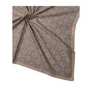 Ebruli Pamuklu Etnik Desenli Soft Eşarp – 90x90 cm (Vizon)