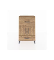 Arges Komodin Tek Raflı 2 Çekmeceli 2 Kapaklı 60x30x96 Çam-Çam