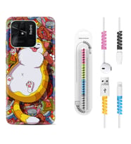 Xiaomi Poco X3 Pro M4 Pro X4 Pro C40 10C Kılıf Kablo Koruma Spiral Silikon Tombul Kedi 1739