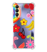 PrintiFy Tecno Camon 18 Uyumlu Water Color 5 Baskılı Şeffaf Köşe Korumalı Antişok Kılıf