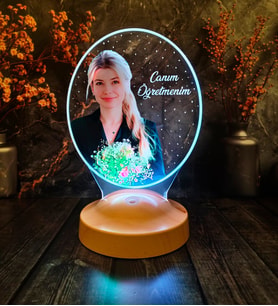 Mezuniyet Hatırası Öğretmene Özel Fotoğraflı 3D LED Lamba - Öğrenciye ve Öğretmene Hediye
