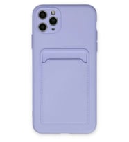 iPhone 11 Pro Max Kılıf Kelvin Kartvizitli Silikon - Lila