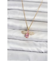 316L Çelik Zincir Gold Renk Sinek Model Kadın Kolye 5886 - SSSSSS4555-9862